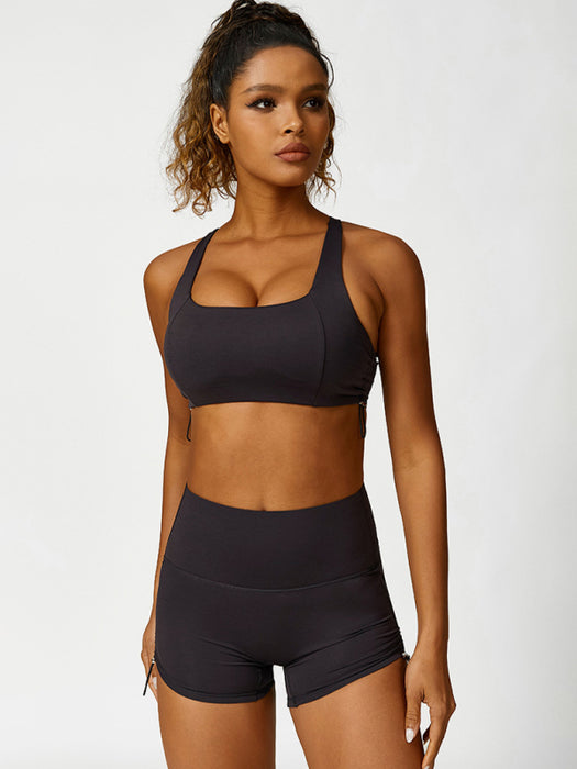 Drawstring wear yoga bra