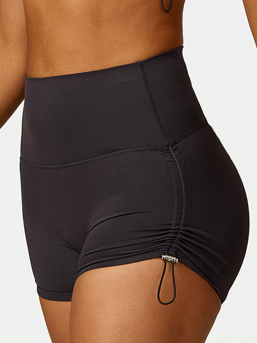 Drawstring yoga wear breathable shorts