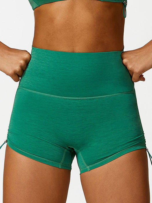 Drawstring yoga wear breathable shorts