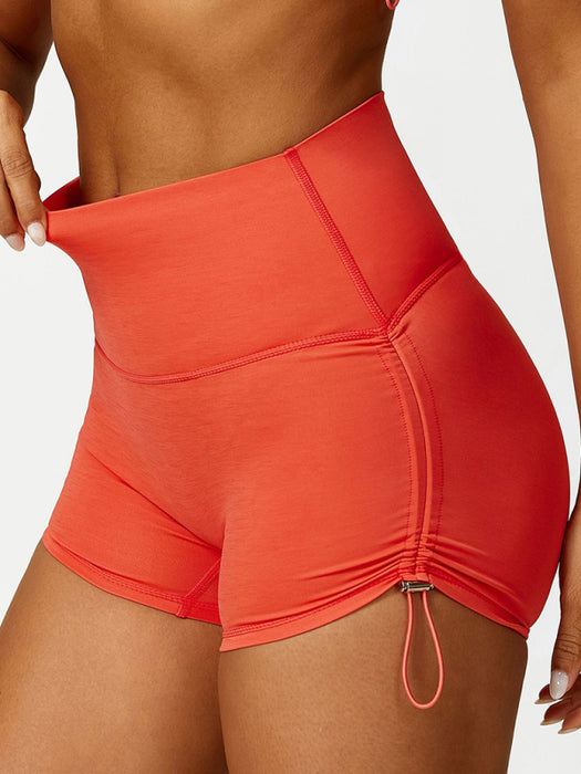 Drawstring yoga wear breathable shorts