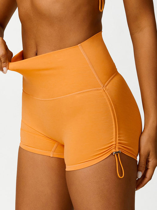 Drawstring yoga wear breathable shorts