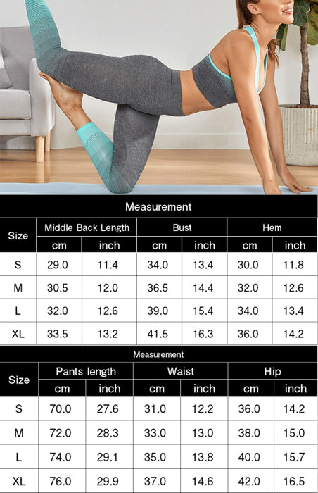 Women's Seamless Breathable Moisture Wicking Bra Yoga Set