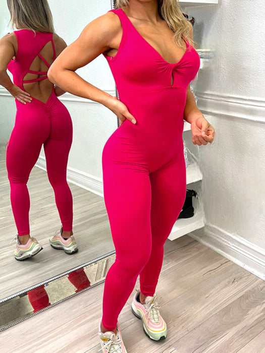 Women's backless yoga fitness jumpsuit