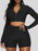 Women's solid textured fabric athleisure sets